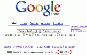 google-compteur Plus de 1000 milliards de pages indexées par google en 2008